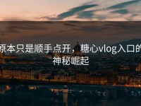 原本只是顺手点开，糖心vlog入口的神秘崛起