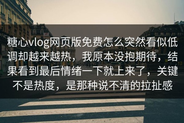 糖心vlog网页版免费怎么突然看似低调却越来越热，我原本没抱期待，结果看到最后情绪一下就上来了，关键不是热度，是那种说不清的拉扯感