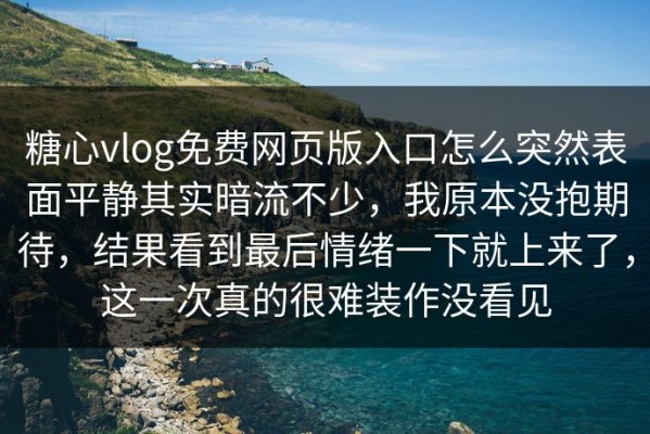 糖心vlog免费网页版入口怎么突然表面平静其实暗流不少，我原本没抱期待，结果看到最后情绪一下就上来了，这一次真的很难装作没看见