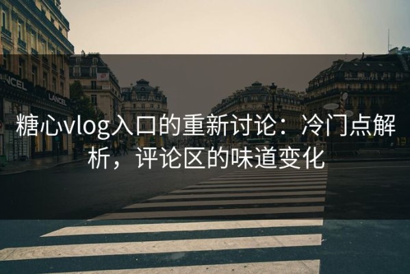 糖心vlog入口的重新讨论：冷门点解析，评论区的味道变化