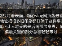 别只盯着表面，糖心vlog网页版最新地址把很多旧印象都打碎了这件事，真正让人难受的是后面那层意思，偏偏最关键的部分总被轻轻带过