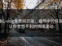 糖心vlog免费网页版：细节中的惊喜，让你意想不到的情绪波动