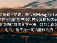 别急着下结论，糖心官网vlog为什么总在关键时刻被提起被反复提起这事，这次的热度明显不一样，越到后面越明白，这不是一句话能概括的