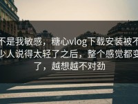 不是我敏感，糖心vlog下载安装被不少人说得太轻了之后，整个感觉都变了，越想越不对劲