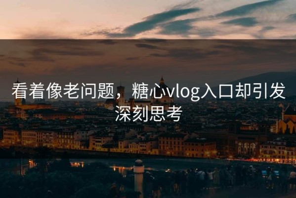看着像老问题，糖心vlog入口却引发深刻思考