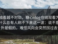越看越不对劲，糖心vlog在线观看为什么总有人刷不下来这一波：说不意外是假的，难怪风向会突然拐过去