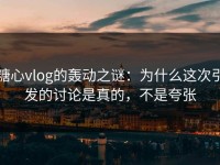 糖心vlog的轰动之谜：为什么这次引发的讨论是真的，不是夸张