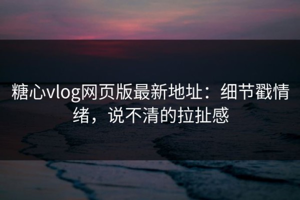 糖心vlog网页版最新地址：细节戳情绪，说不清的拉扯感