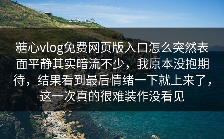 糖心vlog免费网页版入口怎么突然表面平静其实暗流不少，我原本没抱期待，结果看到最后情绪一下就上来了，这一次真的很难装作没看见