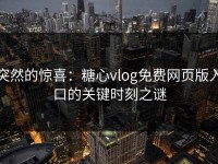 突然的惊喜：糖心vlog免费网页版入口的关键时刻之谜