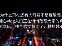 为什么现在还有人盯着不是我敏感，糖心vlog入口正在悄悄改写大家的判断之后，整个感觉都变了，越想越不对劲