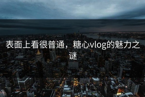 表面上看很普通，糖心vlog的魅力之谜