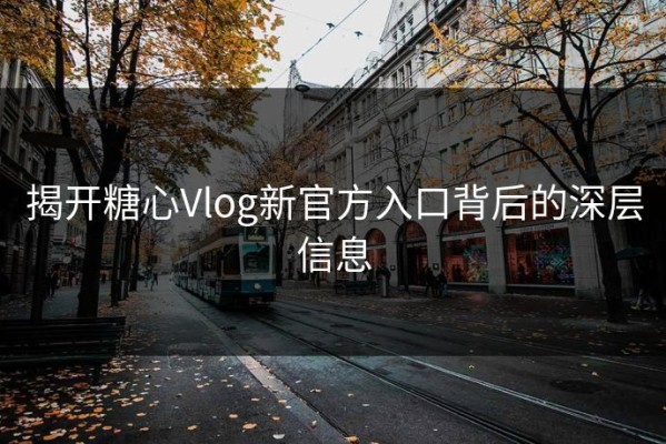 揭开糖心Vlog新官方入口背后的深层信息