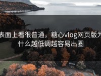 表面上看很普通，糖心vlog网页版为什么越低调越容易出圈