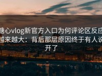 糖心vlog新官方入口为何评论区反应越来越大：背后那层原因终于有人说开了