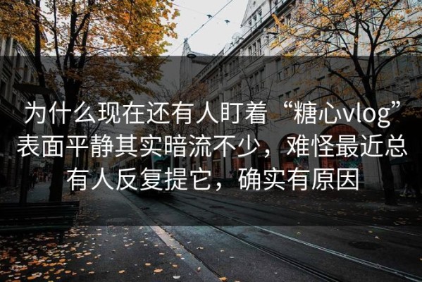 为什么现在还有人盯着“糖心vlog”表面平静其实暗流不少，难怪最近总有人反复提它，确实有原因