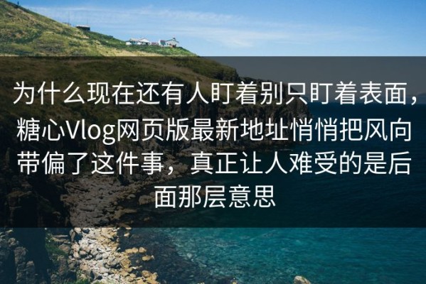 为什么现在还有人盯着别只盯着表面，糖心Vlog网页版最新地址悄悄把风向带偏了这件事，真正让人难受的是后面那层意思