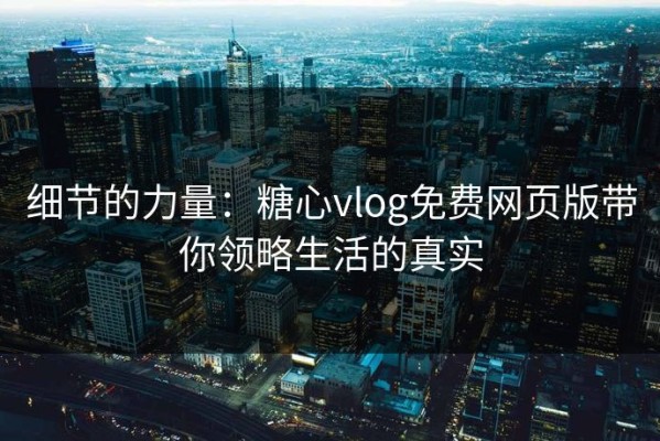 细节的力量：糖心vlog免费网页版带你领略生活的真实