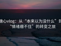 糖心vlog：从“本来以为没什么”到“情绪绷不住”的转变之旅