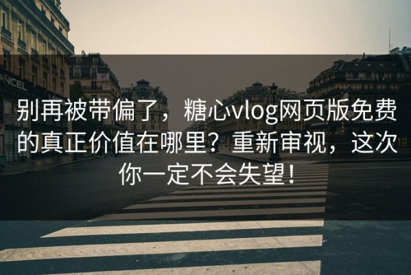 别再被带偏了，糖心vlog网页版免费的真正价值在哪里？重新审视，这次你一定不会失望！