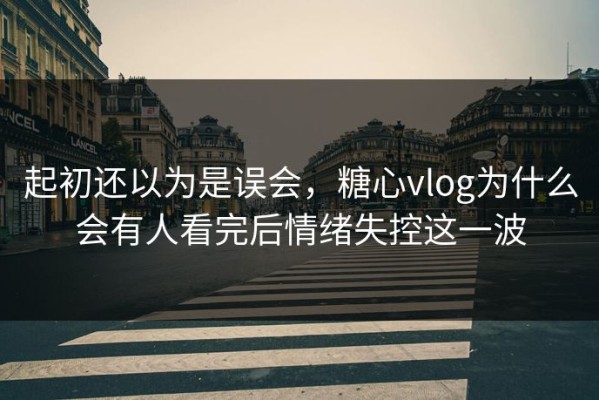 起初还以为是误会，糖心vlog为什么会有人看完后情绪失控这一波
