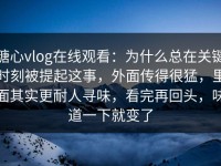 糖心vlog在线观看：为什么总在关键时刻被提起这事，外面传得很猛，里面其实更耐人寻味，看完再回头，味道一下就变了