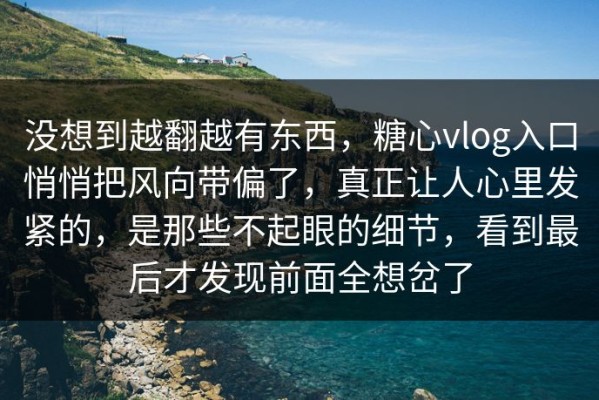 没想到越翻越有东西，糖心vlog入口悄悄把风向带偏了，真正让人心里发紧的，是那些不起眼的细节，看到最后才发现前面全想岔了