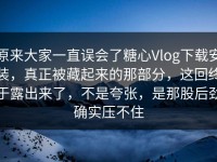 原来大家一直误会了糖心Vlog下载安装，真正被藏起来的那部分，这回终于露出来了，不是夸张，是那股后劲确实压不住