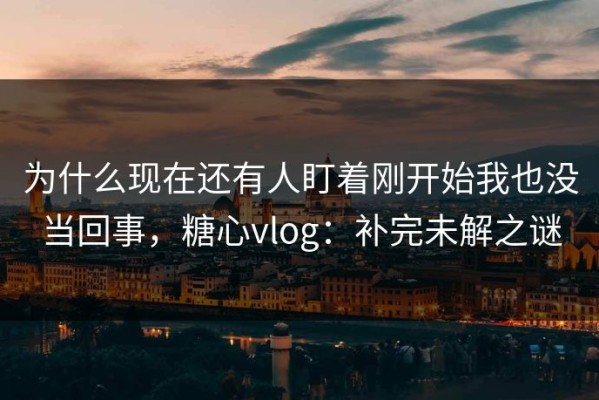 为什么现在还有人盯着刚开始我也没当回事，糖心vlog：补完未解之谜