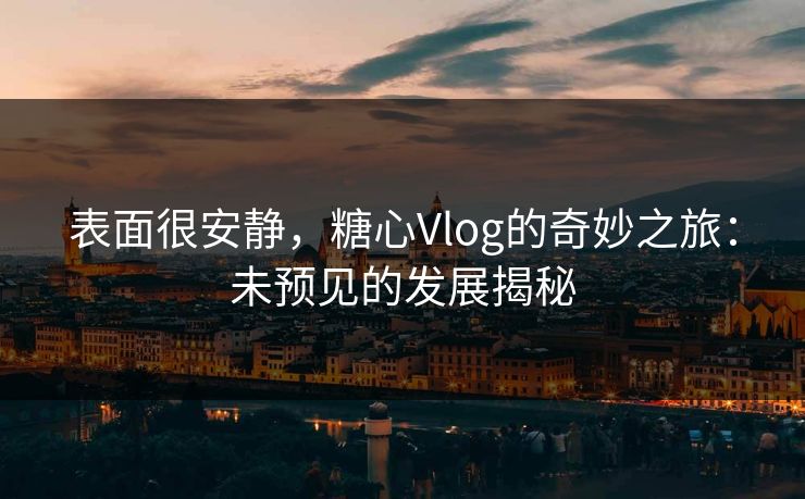 表面很安静，糖心Vlog的奇妙之旅：未预见的发展揭秘