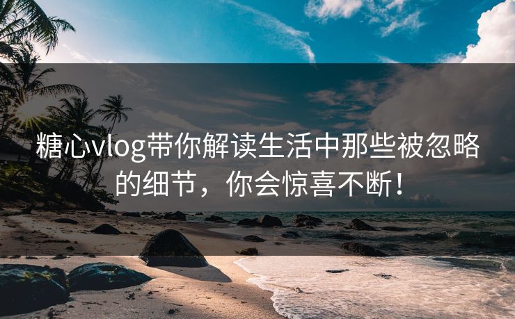 糖心vlog带你解读生活中那些被忽略的细节,你会惊喜不断! 糖心vlog带你解读生活中那些被忽略的细节,你会惊喜不断!